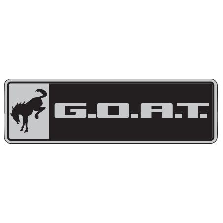 Official Ford black and chrome G.O.A.T. emblem